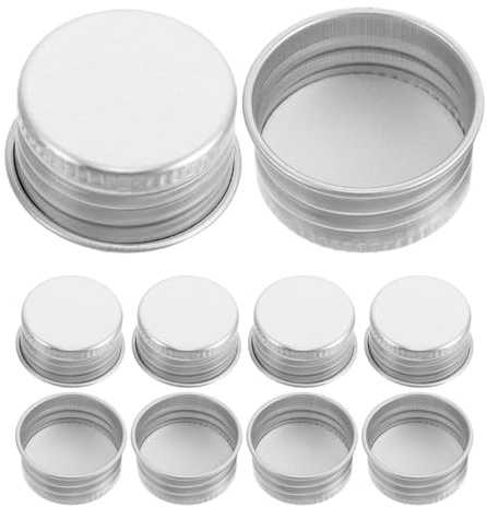 Didiseaon Liquid Container Screw Tops: Metal Caps for Milk Containers Leak Proof Bottle Caps Glass Bottle Replacement Lids Leak Proof Lids Silver Aluminum, 50 PCS