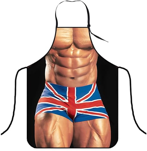 MUNSKT Kochschürze Lustig,Sexy Kochschürze für Männer,Lustige Muskel, Schürze Wasserdichte für Party Costume Grill