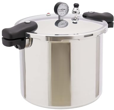 Pressure Cooker - Olla rápida de 22 litros con manómetro digital de lujo para conservas y baño de agua, manómetro y regulador de presión
