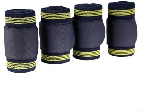 Lot de 4 bandages de jambe de cheval pour un voyage stable et un exercice avec compression réglable et matériau respirant