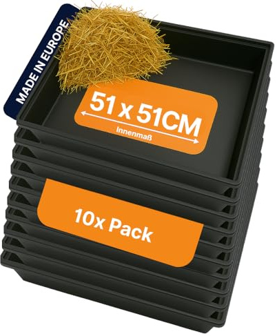 Breker Kunststoffwanne 60x60cm 10er Pack [geeignet als Kotwanne] 36 Liter Fassungsvolumen | Allzweckwanne | Plastikwanne
