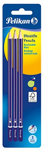 Pelikan 807418 Bleistifte in 2B/B/HB, auf Blisterkarte, Violett, 3 Stück (1er Pack)