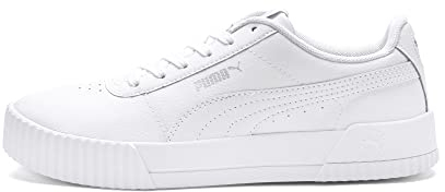 PUMA Women's Carina L Sneaker, White White White Silver, 3.5 UK