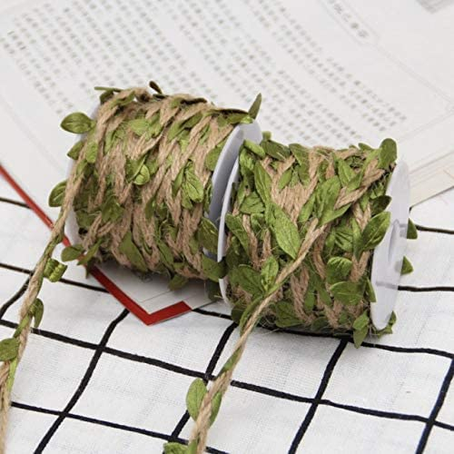 DÉCOCO 2 Rolls Natural Colorful leaf twine Rope Jute Twine String For DIY handmade Art & Crafts, Wedding Christmas Garden Decoration, Gifts - 10M(393.7inches) each Roll.