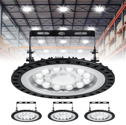 Viugreum 4 PACK 50W Proiettore Faretto LED Lampadario UFO Lampada Interni Industriale LED Luce Bianca 6000K, Impermeabile IP65 Fari Potente Risparmio Energetico Faretto per Soggiorno Officine e Case