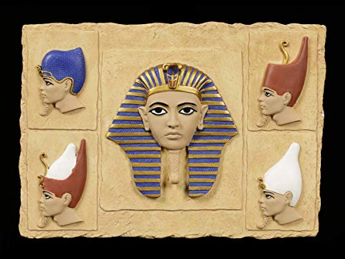 Figuren Shop GmbH Wandrelief - altägyptische Pharao Kronen | Wand-Deko, Wand-Skulptur, Deko-Artikel, zum Hängen, B 30 cm