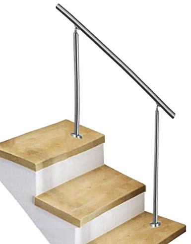 MYAOU Pasamanos para escalones de Porche Exterior - Acero Inoxidable 304 - Pasamanos para Montaje en Piso con Kit de instalación para escaleras Interiores