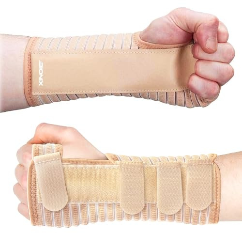 Bionix Breathable Wrist Supports Brace - Carpal Tunnel Wrist Splint for Left or Right Hand, Wrist Support for Arthritis, Tendonitis & Gym Use(Beige, Left, Medium)