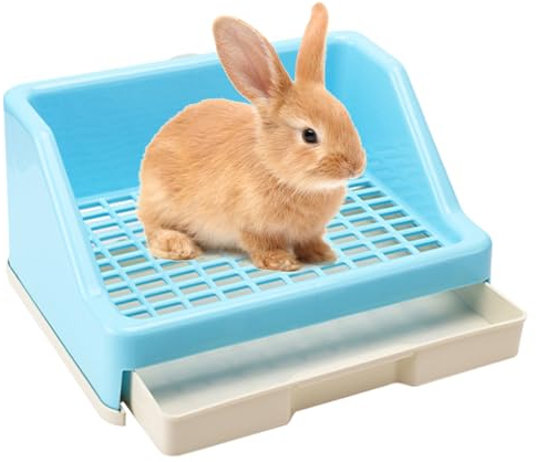 ZAGARO Kaninchentoilette, Hasentoilette - Töpfchentrainer-Box, Pfannentablett für kleine Haustiere mit Gitter | Kleintier-Katzentoilette, Hasentoiletten-Katzentoilette, kleine