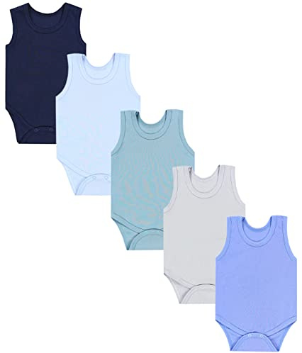 TupTam Baby Jungen Achselbody 5er Pack Baumwolle Unifarben Bequem OEKO-TEX