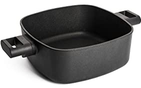 Woll Diamond Logic XR Kasserolle, viereckig mit 2 Seitengriffen - Induktiv -, 28 cm x 28 cm, 11 cm hoch, mit abnehmbarem Stiel - Geeignet für alle Herdarten, Aluminiumguss, Antihaft-Versiegelung