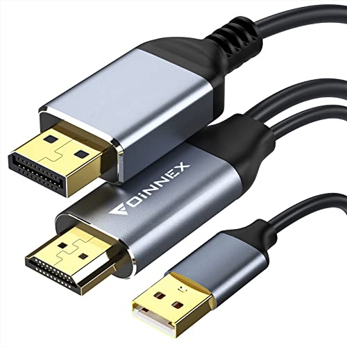 FOINNEX Cavo HDMI a DisplayPort, 4K 60Hz Cable HDMI a DP, Adattatore Cavi HDMI to DisplayPort con Audio, HDMI a Display Port Convertitore Cavetto per XBOX One, 360, NS, Mac Mini, PC a Monitor, 2M