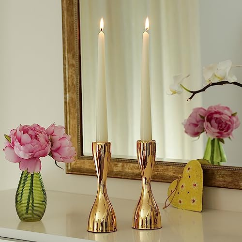 Stabkerzenhalter - Kerzenständer - Metall - H: 18cm - Gold - 2er Set