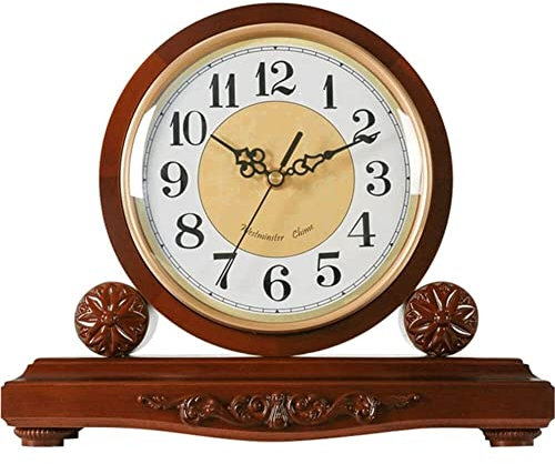 Vintage Tischuhr Kaminuhr, Stille Vintage Kaminuhr, 6in Kaminuhr aus Holz Leicht lesbar für Wohnzimmerdekoration – für Kamin, Büro, Küche, Schreibtisch, Regal und Heimdekoration Traditionelles/Klassis