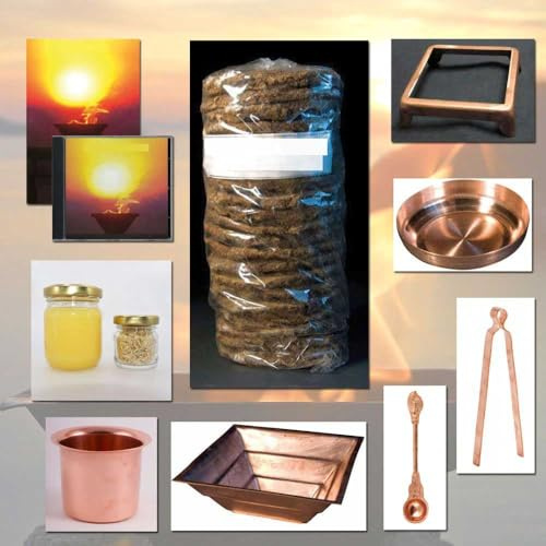 Nature For You Agnihotra Set - Deluxe: Set mit 11 Teilen, 1244 Gramm, Kupfer, Unparfümiert, Spiritualität Steigerung