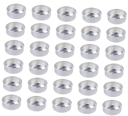 NUOBESTY 200 Piezas Tazas De Aluminio Candelita Recipientes Ligeros De Aluminio Del Té Tazas De Candelita De Navidad Candelabros De Luz De Té Recipientes Para Perfumadas Molde Para Vela