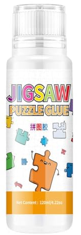 Yuattory Puzzlekleber, 120 Ml Puzzlekleber mit Schwammkopf, Ungiftiger und Schnell Trocknender Puzzle-Versiegeler, Einfach zu Verwenden