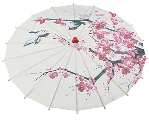 HAOHIZE Parasol en Papier, Parapluie en Papier huilé Fait à la Main de Petite Taille, Parapluie de Danse Classique d'art Chinois, Fleur de Prunier, Parapluies Japonais pour Femmes
