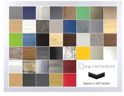 RahmenMax Skane Bilderrahmen Wunschformat kompletter Posterrahmen Puzzlerahmen passend f Bild 48x68 cm Weiss Matt 68x48 cm Hintergrund Weiss