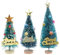 DBAILY Árbol de Navidad, Decoración Navideña, Artículos Navideños, 3 unidades, mini árbol de Navidad verde, pequeño árbol de Navidad adornado, 13,5/10/7 cm