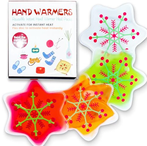 Couleurs Wiederverwendbare Snap-Wärmepackung, Handwärmer Klick, Taschenwärmer, Beutel, Gel-Handwärmer für Camping, Outdoor, Indoor, Arbeit, Studium (Weihnachtsstern)