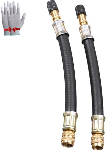 Lot de 2 rallonges de valve de pneu universelles flexibles pour vélos, voitures, camions, scooters (12 cm)