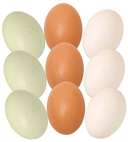 Toyvian Easter Egg Crafts Diy 9pcs Wood Simulation Eggs Realistic Decor for Party Home Restaurant