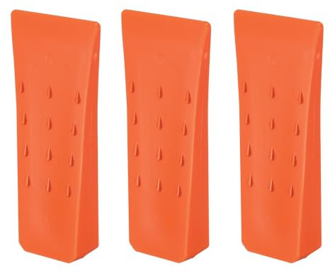 QUARKZMAN Cunei da Abbattimento in Plastica 3pz Cuneo Anteriore ABS 152 mm Cuneo Spaccalegna per Legna Cunei per Alberi Legno Accessori Forestali Foresta, Arancia