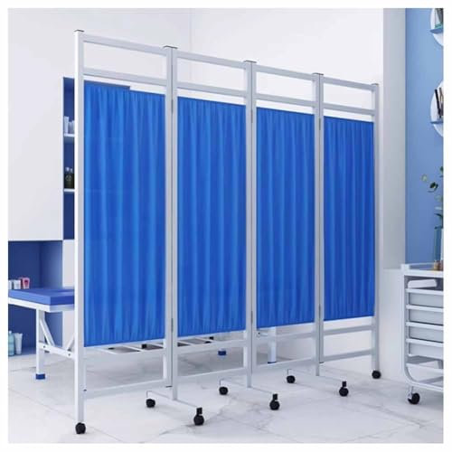 LXHELIVERY Folding Rolling Privacy Screen, 3/4Panel Mobile Medical Privacy Screen On Wheels, 6ft Tall Foldable Room Divider For Clinic/Patient/Exam Room(200x180 cm)
