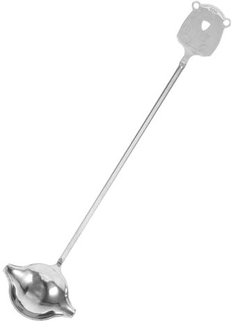 KOCKSHION Edelstahl Servierlöffel Mit Langem Griff Und Ausguss Für Soßen Kleine Schöpfkelle Aus Metall Zum Servieren Von Dessertsaucen Und Salatdressing