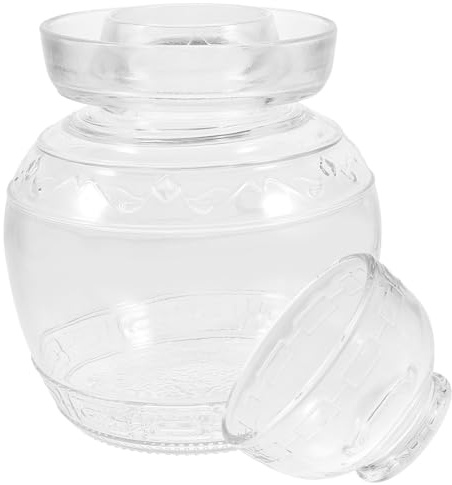 Cabilock Sauerkraut Fermentation Jar Glass Pickle Jar for Kitchen Storage | Modern Style, Food-grade Wear-resistant Build, Smooth Surface and Tightly Sealed Design