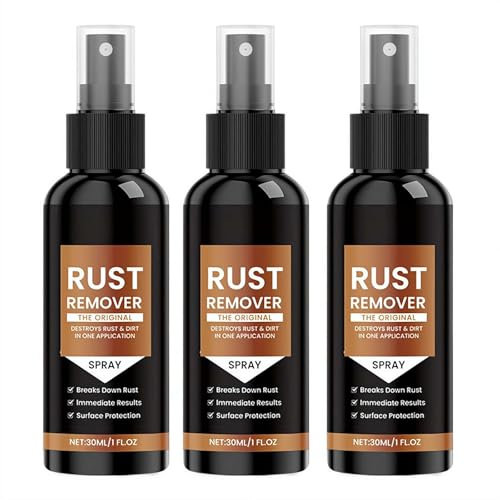 Lot de 3 pulvérisateurs anti-rouille, efficaces et polyvalents pour métal, nettoyant multi-surfaces pour voitures, outils métalliques, appareils électroménagers