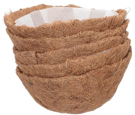 UPKOCH 5sets Fibra Di Cocco Naturale Tappetino Rivestimento Per Vaso Da Fiori Balcone Uso Per Piante e Fiori