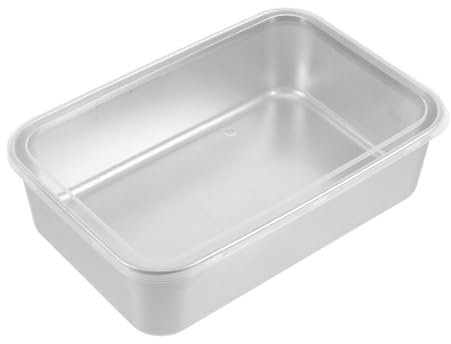 Mikinona Molde para Tartas Inoxidable con Tapa Transparente Bandeja Profunda Reforzada para Hornear Tiramisú Lasaña y Cupcakes Resistente al Horno y Almacenamiento Seguro de Alimentos