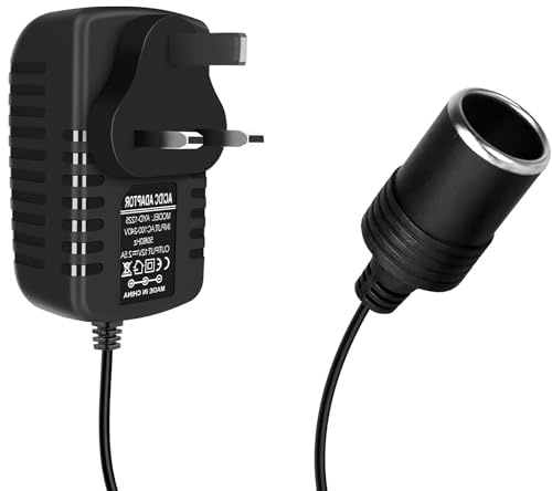 Car Power Inverters, Car Converter Socket Voltage, 12 Volt Cigarette Lighter Adapter, Car Plug Adapter 240V 2A AC Mains to 12V DC, UK Plug Household Cigarette Lighter Voltage Converter AC to DC