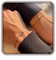SIXDUTON knut armband för par och vänner, 14k guldpläterat armband guld justerbara partnerarmband, hjärtknutar matchande par armband set för par vänskapsrelation