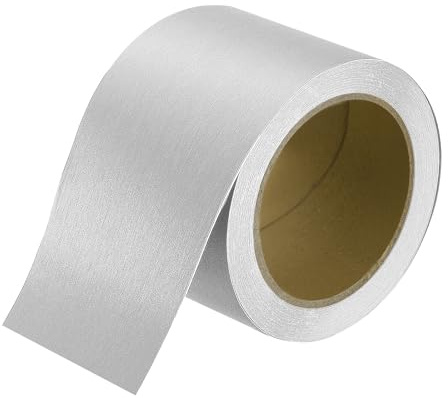 HARFINGTON Mirror Border Peel and Stick Wood Grain Tape 3 x 39ft PVC Self-Adhesive Waterproof Frame Sticker Removable Wallpaper for Bathroom Cabinet Door Photo Frame, Moon Silver