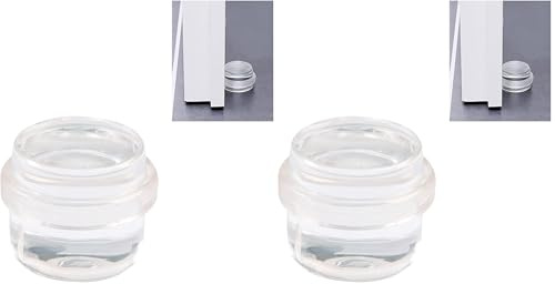 Amig - Dekorativer transparenter selbstklebender Bodentürstopper mit Anti-Rutsch-Gummistreifen, für Zimmertüren, schützt Wände und Möbel vor Stößen - Durchmesser Ø30 x 30 mm (Packung mit 2)