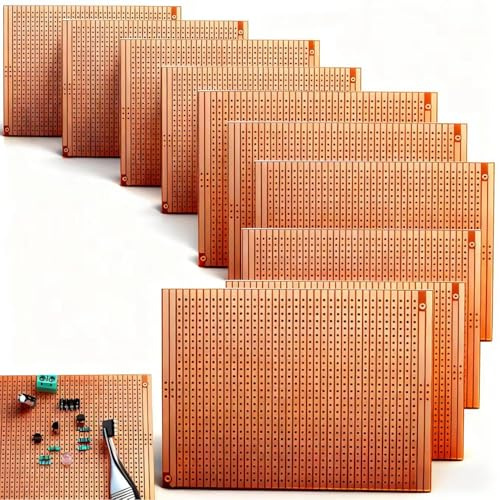 RUNCCI-YUN PCB Board Prototype Lochrasterplatte Kit,Lochrasterplatine/ 73mm x 100mm Punktraster platine für Prototyping,DIY Projekte (10pcs)