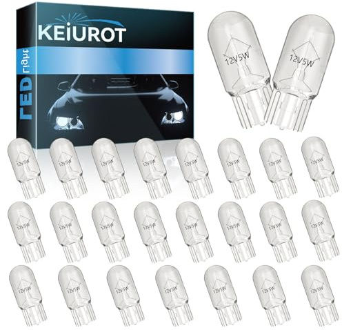 Keiurot Under Cabinet Light Bulbs T3.25 12V 5W Bulb, UnderCabinet Bulb Xenon for Kitchen Sewing Machine Outdoor Landscape Desk Pathway Lights RV Camper 2700K,25Pack