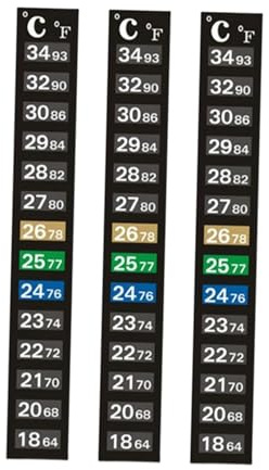 Sharplace 3Pcs Aquarium Thermometer Strips Terrarium Water Temperature Test Sticky Compact High Performance Temperature Indicators