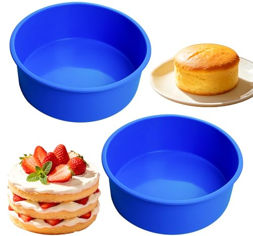 2 Piezas Molde Bizcocho Moldes Silicona Air Fryer Antiadherente Horno | Molde Moldes Silicona Reposteria Redondo 15cm para Tarta, Moule Gateau Silicone Tarta de Queso, Pasteles, Pan