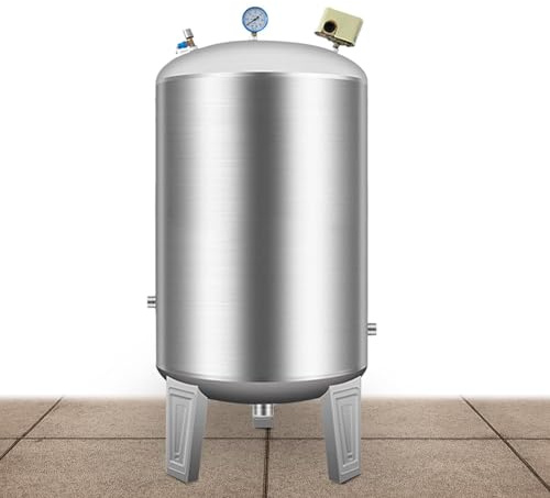 Réservoir sous Pression d'eau, réservoir Vertical en Acier Inoxydable de 180 gallons - 200 L de Stockage d'eau de puits pour Une Utilisation extérieure, idéal pour Les puits, Le Nettoyage in