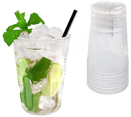 DoimoFlair Bicchiere Cocktail in plastica Morbida infrangibile impilabile Semi Trasparente 60 cl. Set 20 Pezzi.