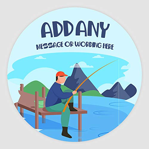 20 x Fishing Lake 5cm Personalised Edible Cupcake Toppers on Premium Icing