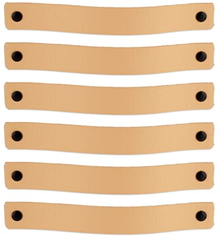 Brute Strength – Ledergriffe für Möbel – 20 x 2,5 cm – Natur – 12 Stück