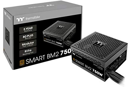 Thermaltake Smart BM2 750W | PC-ATX-Netzteil | 80-Plus-Bronze| semi-modular | leiser 140 Lüfter | EU Zertifiziert | schwarz