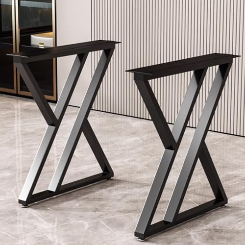 Metal Industrial Dining Modern Table Legs Desk Legs Base Cast Iron Welding Wrought Iron Coffee Table Bench Legs Night Stand Office Table 28 inch Triangle Shape Black DIY (1 Set of 2 pcs) 28 H x19.7
