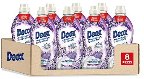 Deox - Ammorbidente Lavatrice Concentrato, 264 Lavaggi, Campo di Lavanda, Capi Morbidi e Profumati, con Tecnologia Fresh Protection, 660ml x 8 Confezioni
