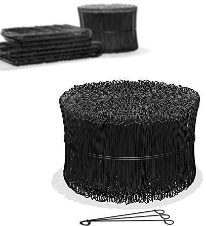 Heimfleiss® Lot de 1000 fils de liaison gainés en noir 1,4 x 100 à 300 mm (1000 pièces) – Fil de liaison en béton inoxydable et durable – Fil à œillets pour perceuse, pince à épiler et perceuse